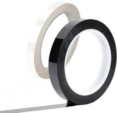 Diffaxy Nastro isolante nero e bianco – 5 mm x 66 m, 2 pezzi nastro isolante autoadesivo PVC nastro elettrico per riparazione cavi elettrici