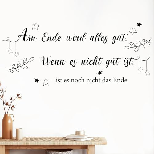 HPNIUB Zitat Am Ende Wird Alles Gut Spruch Wandtattoo Wohnzimmer Wandbild