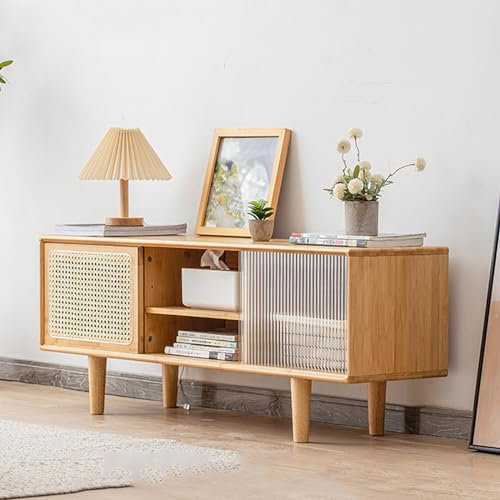 Meuble TV avec portes coulissantes, cloisons réglables pour salon, chambre à coucher, bureau