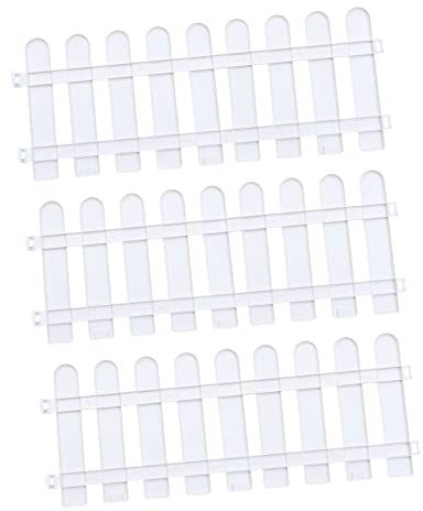 Toyvian 5 pièces Clôture Jardin Blanche Plastique Barrière Décorative Extérieure Renforcée pour Pelouse et Potager