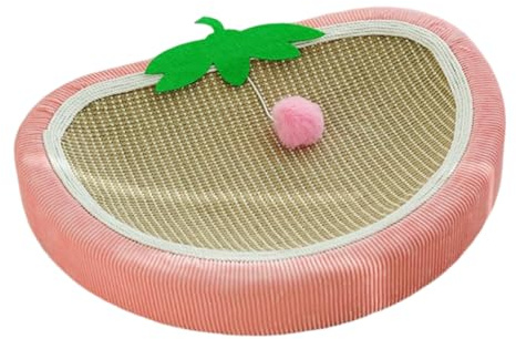 Chat à grattement de chat aux fraises - Lit à gratter de sisal, nid de compagnie confortable | Protecteur de meubles de coussin de tapis de sommeil, surfaces de salon pour les chats intérieurs