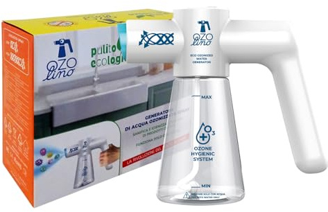 OZOlino – Pulverizador eléctrico con agua ozonizada | Generador de ozono en aerosol - Higienizador recargable | Saneamiento ecológico sin detergentes químicos - elimina virus, hongos, bacterias