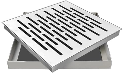 Rejilla Desague Metálica, Tapa de Alcantarilla para Desagüe Exterior, Cuadrada Tapa Drenaje de Rejilla Acero Inoxidable para Suelos, Patios y Aceras(35x35x3cm/13.8x13.8x1.2in)