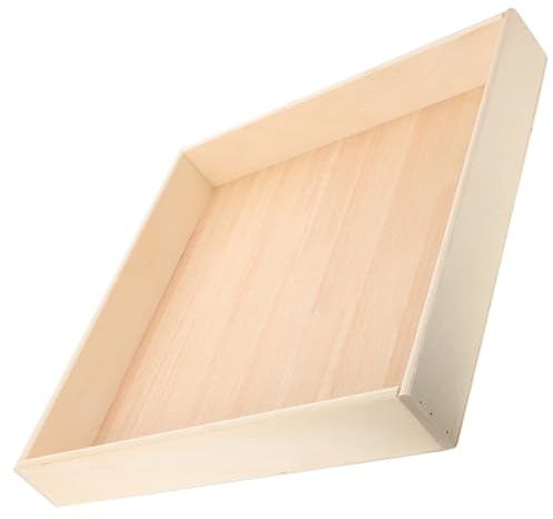 GLSTOY Boys and Girls Sandbox Portable Sand Tray Wooden Toy Storage Box Beige for Desktop Creative Play and Outdoor Fun