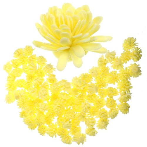 HEALEEP 100pcs Cute Essential Oil Diffuser Flower Accessories Yellow Pe Flower Shaped for Room Scenting and Creating Natural Aroma Suitable for Car and Room