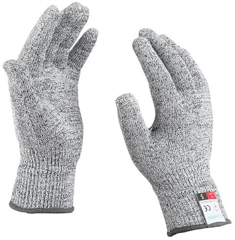 BAFEIYA Guantes de Seguridad HPPE Nivel 5 anticorte, de Alta Resistencia, for Uso Industrial, Cocina, jardinería, antiarañazos, anticorte, for Cortar Vidrio y Multiusos.(Medium)