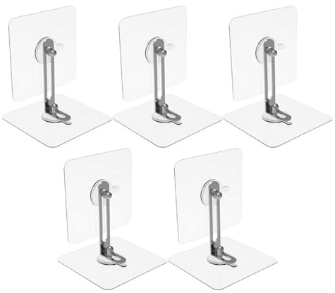 WATIIFUFU de Anclajes Antivuelco Instalación sin Taladro 5 Juegos para Seguridad de Bebés para Muebles de Acrílico y Acero Inoxidable en Zapateros y Estanterías