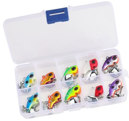 Wynrzyj Lot de 10 leurres coulants VIB Baits pour la pêche à la truite, Walleye, Jigging, Tackle Cuillère avec hameçon triple