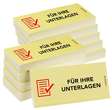 PRICARO Haftnotizen Für Ihre Unterlagen, 100 Blatt, 10 Stück