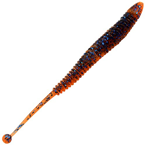 FTM Omura Baits Snake 8,4cm 1,4g - 10 Forellenköder, Geschmack:Knoblauch, Farbe:blau mit Glitter-neon orange