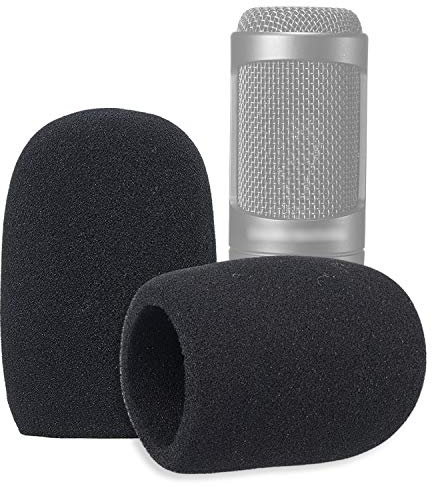 SUNMON 2 PACK Microphone Cover Foam for Audio-technica AT2020, Mic Pop Filter Windscreen Compatible with AT-2035 AT-2050 ATR2500 ATR2500X AT-4040 Condenser Studio Microphone