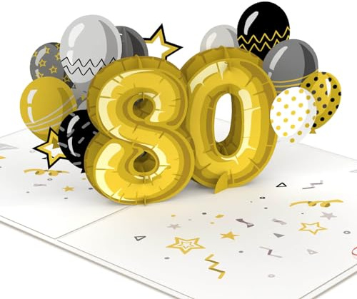 papercrush Pop-Up Geburtstagskarte zum 80. Geburtstag für Sie & Ihn | Besondere Glückwunschkarte für Frauen & Männer (80 Jahre), Gratulationskarte zur 80sten Geburtstagsfeier von Oma & Opa