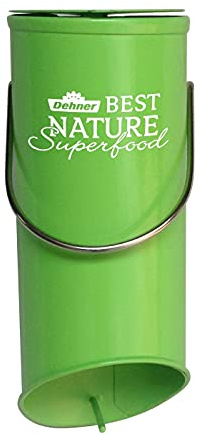 Dehner Best Nature Kleintierzubehör Superfood Block-Halter, Ø 6.2 cm, Höhe 18 cm, Metall, grün