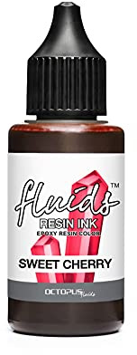 Octopus Fluids Resin Ink SWEET CHERRY, Harzfarbe Rot, Alcohol Ink, 30 ml | Hochkonzentrierte Alkoholfarbe zum Einfärben von Epoxidharz, UV-Harz, Acrylharz, Polyesterharz und Gießharz