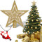 Adorno Estrella Arbol Navidad, Oro Purpurina Decoración de Estrella Navidad para la Punta del Árbol, Estrella de Árbol de Navidad Adornos para Árbol de Navidad para Decoración de Fiesta en Casa(19 cm)