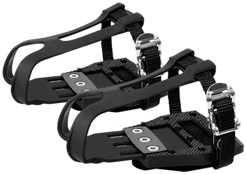 BV Bike Pedals Look Delta Compatible 9/16'' with Toe Clips - Peloton Pedals for Regular Shoes - Toe Cages for Peloton Bike - Exercise Bike Pedals - Universal Fit Bicycle Pedal