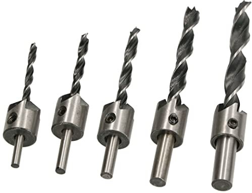 KOTARBAU® Lot de 5 forets à carotter avec tête fraisée chanfreinée pour le travail du bois