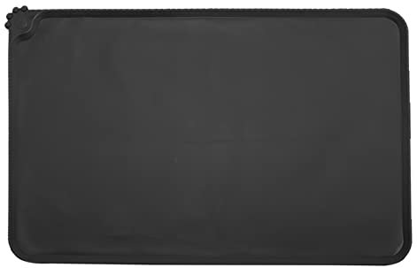 Napfunterlage Hund Katzen, wasserdichte und rutschfeste Silikon Fressnapf Unterlage für Futternäpfe Wassernapf, Futtermatte 47x30cm Schwarz