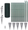 KOIECETA Maschendrahtzaun Set Stahl Grün 25 m/1 m Maschendraht Gartenzaun Zaun Eurozaun-Set mit Erdnagel