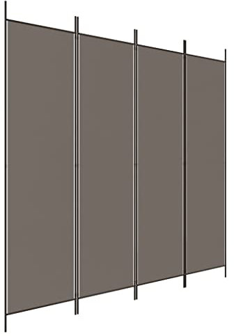 vidaXL Rumsavdelare 4 paneler antracit 200x220 cm tyg, vikbar avdelare, vikbara rumsavdelare, skärmväggar, vikbar rumsavdelare, skärmvägg, skiljevägg