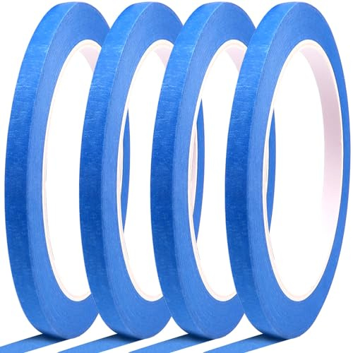 DOAY Blue Painters Tape 1/4 Inches x 30 Yards - Multi Surface Use - 120 Yards Total - 4 Rolls