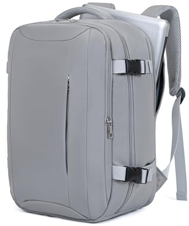VMIKIV Mochila 40x30x20 para Ryanair Mochila Viaje Cabina Avion 40x20x25 con Multiples Compartimentos y Bolsillo Antirrobo Travel Backpack Hombre Mujer, Gris Oscuro 40x20x25cm