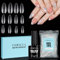 TOMICCA Punte per unghie artificiali per unghie in gel Punte per unghie medie in mandorla con set di colla, 120 pezzi Punte per unghie morbide in gel a copertura totale, qualità