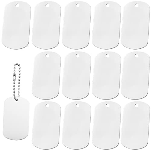 YapitHome 25 Pcs Aluminum Blank Dog Tags,Dog Tag Pendant,Anodised Aluminium Blanks for Necklace Bracelet Dog Tags Making