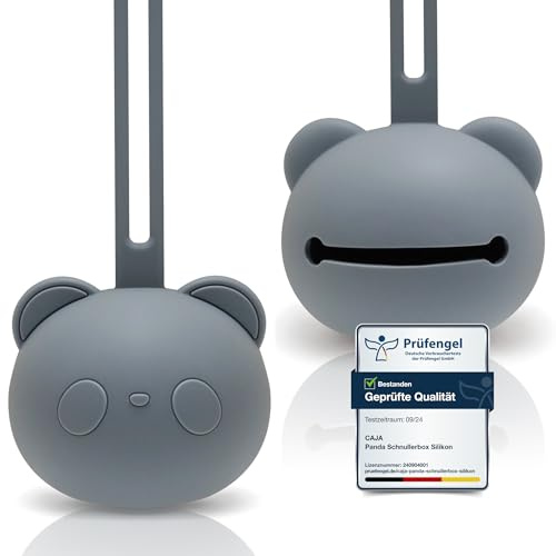 CAJA Schnullerbox Schnulleraufbewahrung aus Silikon BPA frei hygienische Aufbewahrung für Babys und Kleinkinder Panda Design hochwertiges Baby Zubehör Geschenk zur Geburt und Baby Erstausstattung