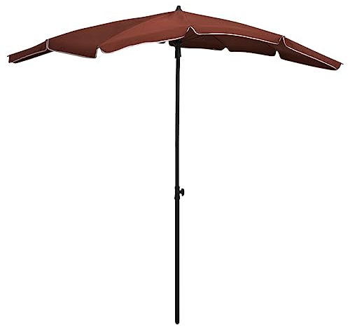 WIFESE Sonnenschirm 200x130 cm Sonnenschirm Marktschirm Gartenschirm Strandschirm UV Beständigem Neigbar Faltbar für Balkon Garten Terrasse Umbrella Orange