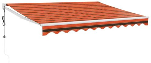 vidaXL Markise, Sonnenmarkise mit Kurbel Automatisch, Gelenkarmmarkise für Terrasse Balkon, Sonnenschutz Terrassenmarkise Balkonmarkise, Orange Braun 3,5x2,5m