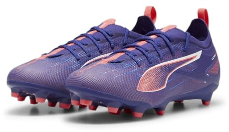 Puma Unisex Youth Ultra 5 Pro FG/AG JR Soccer Shoe, Lapis Lazuli-Puma White-Sunset Glow, 31 EU