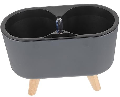 Kisangel Selbstbewässernder Topf Aus Kunststoff Blumentopf Mit Wasserstandsanzeige Und Holzsockel Für Zimmerpflanzen Automatische Bewässerung Für Garten Und Balkon