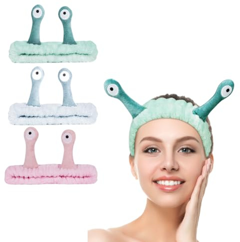LOPHE Face Wash Pannband, Spa-hårband, Soft Cute Coral Fleece Elastiskt Pannband, Head Wraps för Face Wash Makeup, Sport Shower (3pcs, A)