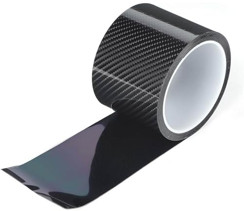 1 Pcs Film de Protection pour Seuil de Porte de Voiture, Fibre de Carbone Film D'enveloppe de Voiture Auto-Adhésif, Autocollant de Garde de Bord de Porte de Voiture, pour Voiture/Camion (5 CM x 5 M)
