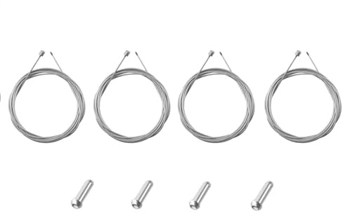 Changyeah Lot de 4 accessoires de rechange pour câble de frein de vélo, utilisé pour les pièces de vélo, câble de frein de construction, argenté