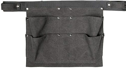 CHAKAE Professional 29.5x22cm/11.61x8.66inch Waxed Canvas Multi Pocket Tool Apron Rivets Apron Tool Belt Bas