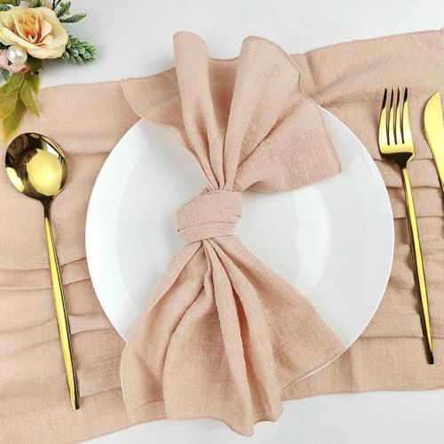 NEDLON 40 Stück Nähen Stoffservietten Baumwolle 30 x 30 cm Stoff Serviette Gaze Tischtücher für Hochzeitsdekoration Ostern