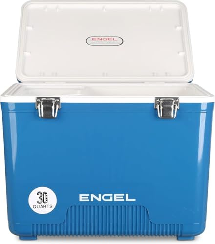 ENGEL Cooler Box 28.4L Small Cool Box for Drinks and Food | Leak-Proof, Drybox Cooler for Camping, Fishing, Hiking,Picnic, Festivals - Mini Ice Boxes for 45 Cans, 48.3 x 31.8 x 36.8 CM
