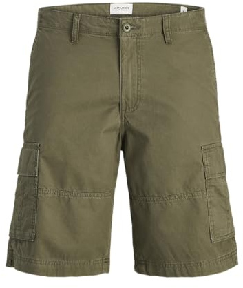 JACK & JONES Short Cargo con Bottone e Cerniera, Vita Regolare e Tasche Laterali.