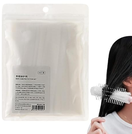 Herramienta de limpieza de peine de malla, red de limpieza de 50 unidades, red de protección de peine para eliminar el polvo del cabello, herramientas portátiles para quitar el vello