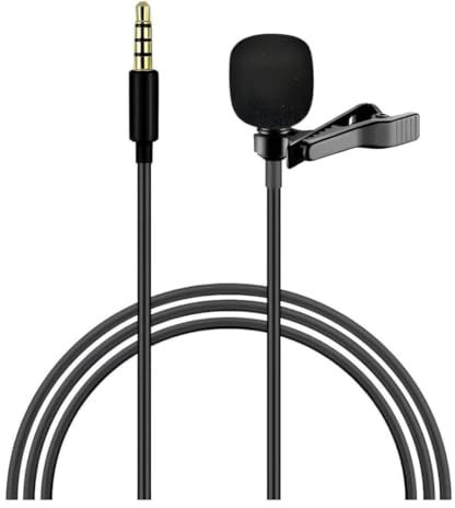 Lavalier Microphone Omnidirectional Lapel Mic Easy Clip on System, Clip-on Lapel Omnidirectional Condenser Mic, Lapel Microphone 3.5mm Jack for Broadcast,Filmmaking, Location, Studio Voice Recording