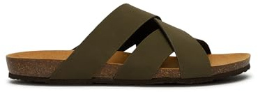Scholl Didier, Sandali Uomo, Intrecciato, Verde, 45 EU