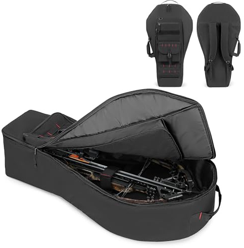 DSLEAF Weiche Compoundbogentasche, gepolsterte Armbrusttasche mit Pfeil | Taktische Bogen Tragetasche mit Mehreren Taschen für Bolzen, Köcher und andere wichtige Dinge