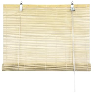 Acomoda Textil – Persiana Enrollable de Bambú Natural para Puertas y Ventanas Decorativo. Estor Ajustable de Ocultación para Interior y Exterior Protector de Fácil Instalación. (60X140 cm)