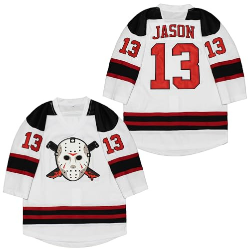 Ucavan Youth Men's Voorhees 13 Boys Hockey Jersey Kid Halloween Stitched White XL