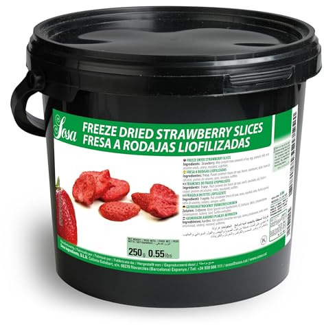 SOSA Fresa liofilizada en rodajas - Cubo 250grs
