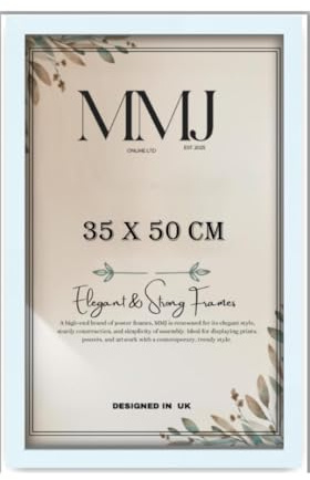 New Elegant Picture Poster Photo Frame 35x50 cm (14x20 Inch) – Wall Mounted Frame for Certificates, Jigsaw Puzzles, Artwork – Landscape & Portrait Hanging Z-09 (White)