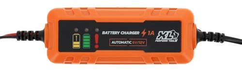 XL Perform Tools Caricabatterie 2 Ruote Tosaerba 6V/12V 1A - Intelligente Automatico - Batterie 4-30Ah - Mantenimento Carica Compatto