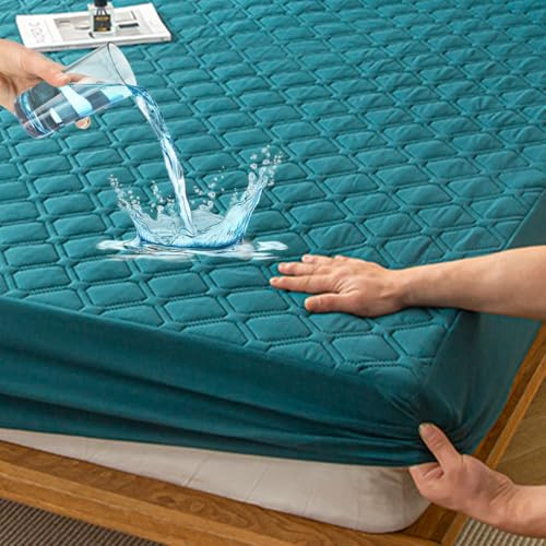 HIGHDI Matratzenschoner Wasserdicht 100 X 200 cm, Kinder Gestepptes Grün Topper Matratzenauflage, Waschbar, Atmungsaktive Matratzenbezug (Dehnbar Auf 27 cm)